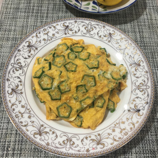 秋葵煎鸡蛋步骤6