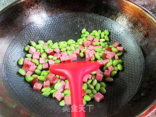 烤火腿炒毛豆步骤8