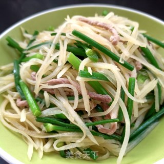韭菜苔炒土豆丝步骤19