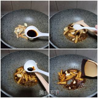 五花肉烧凤尾笋块步骤4