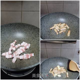 五花肉烧凤尾笋块步骤3