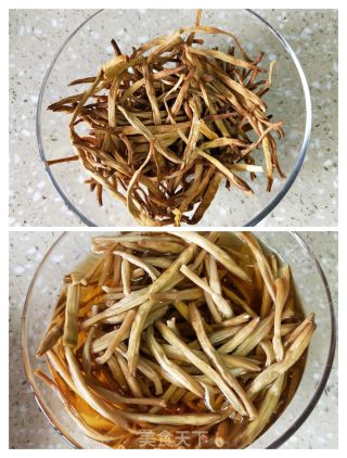 金针菜蒸肉片 步骤1