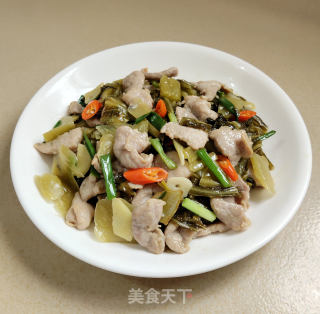 酸菜炒肉片步骤10