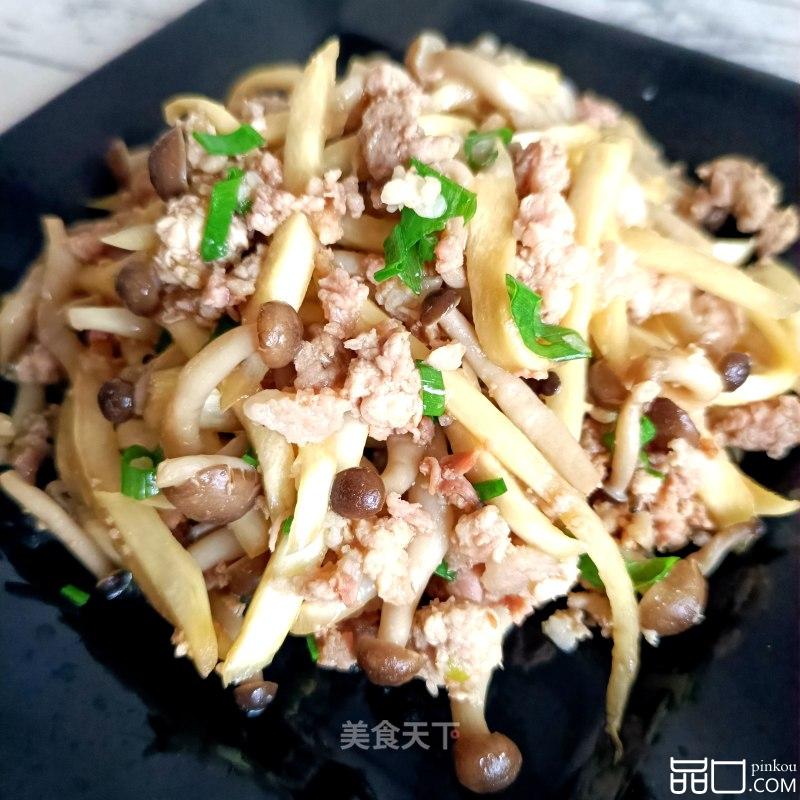 肉末蟹味菇炒茭白