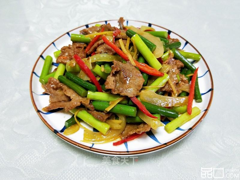牛肉炒蒜苔 