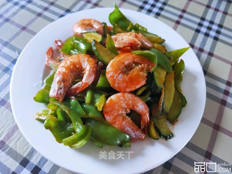 辣椒黄瓜炒青虾