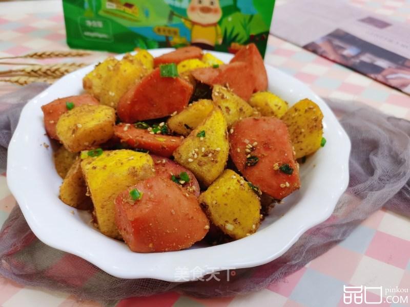 油炸土豆火腿肠
