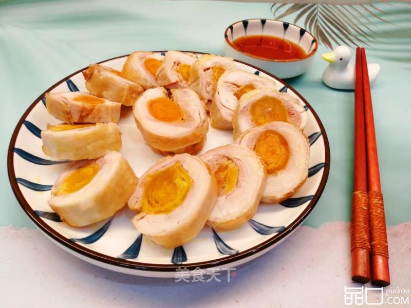咸蛋黄鸡腿卷