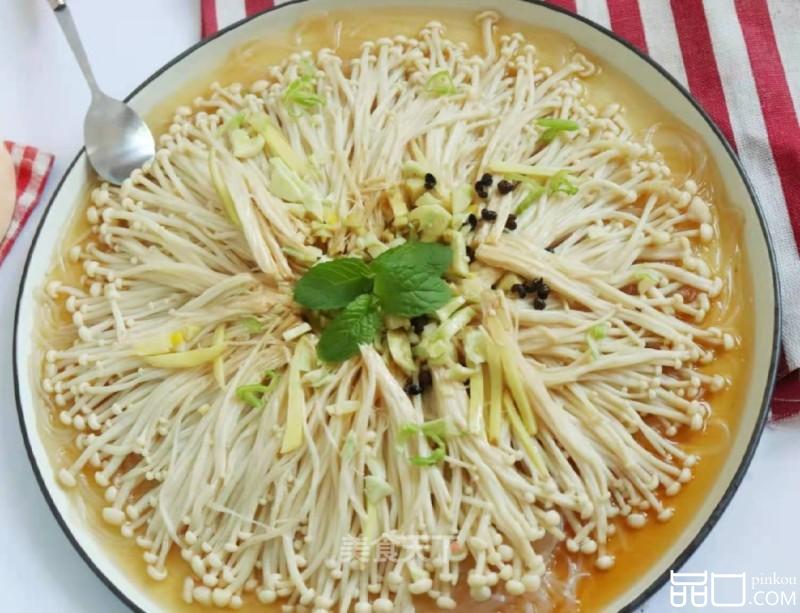 超快手金针菇蒸粉丝