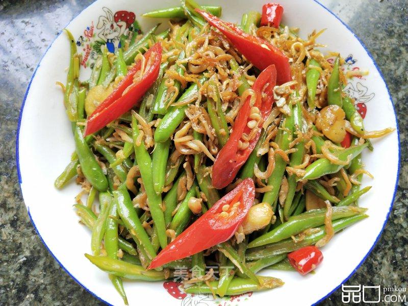 银鱼干炒四季豆