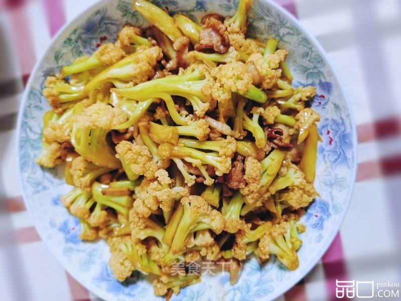 肉片炒有机菜花