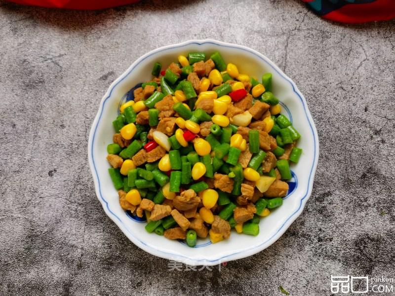 玉米豇豆角炒牛肉