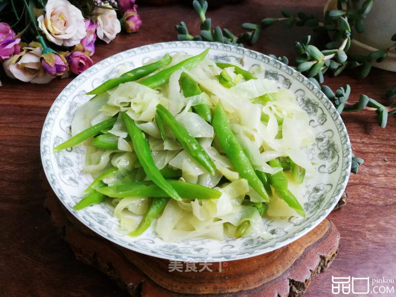 四季豆炒包菜