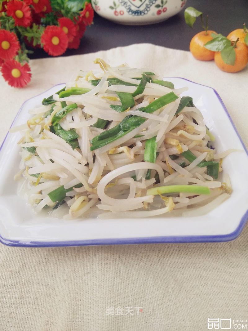 豆芽菜炒韭菜
