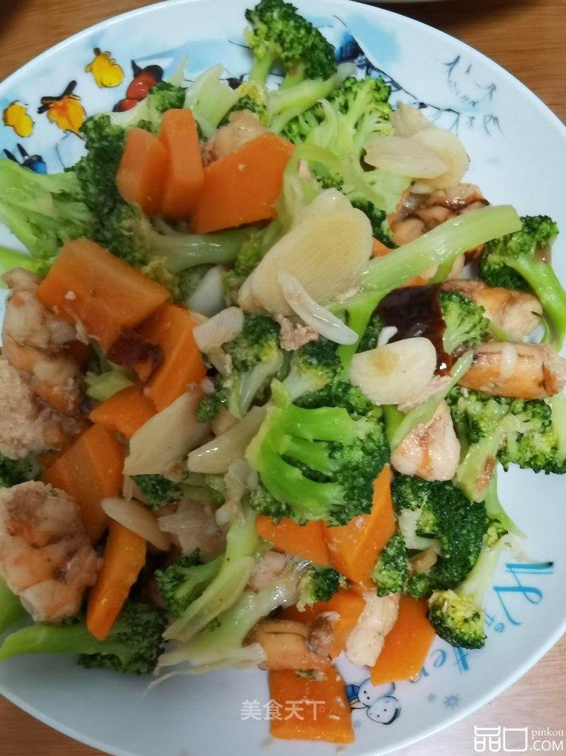 鲜虾遇上西兰花