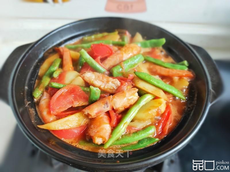 砂锅番茄土豆虾