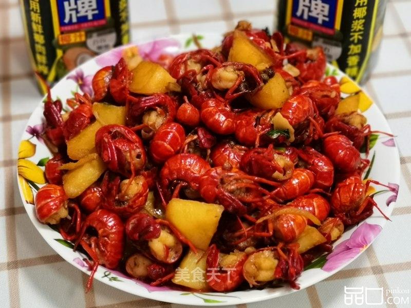土豆烧虾球