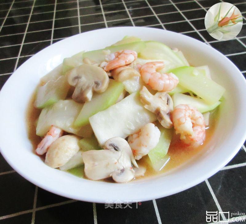 蘑菇虾仁炒蒲瓜