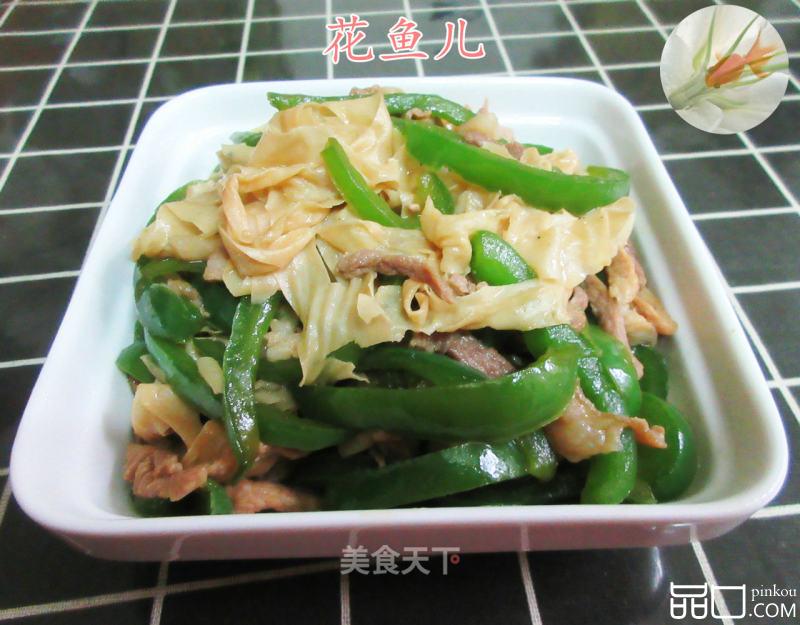 肉丝豆腐皮炒柿子椒