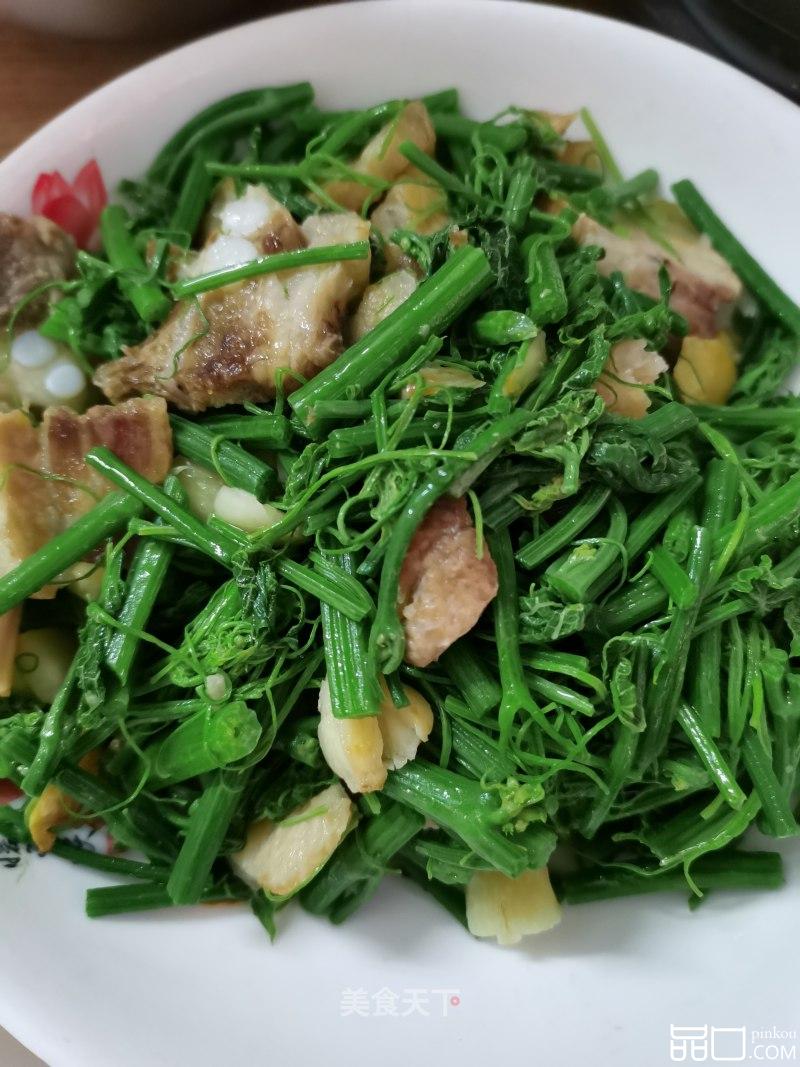 五花肉炒佛手瓜苗