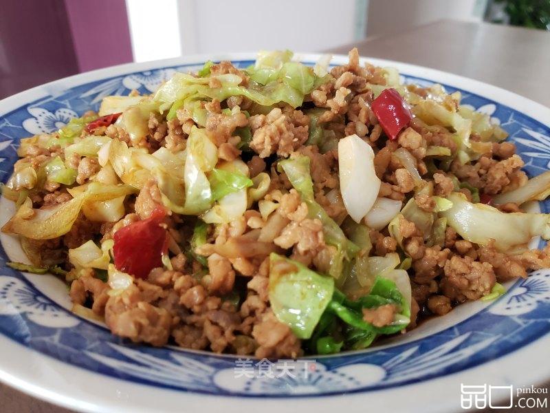 包菜丝炒肉末
