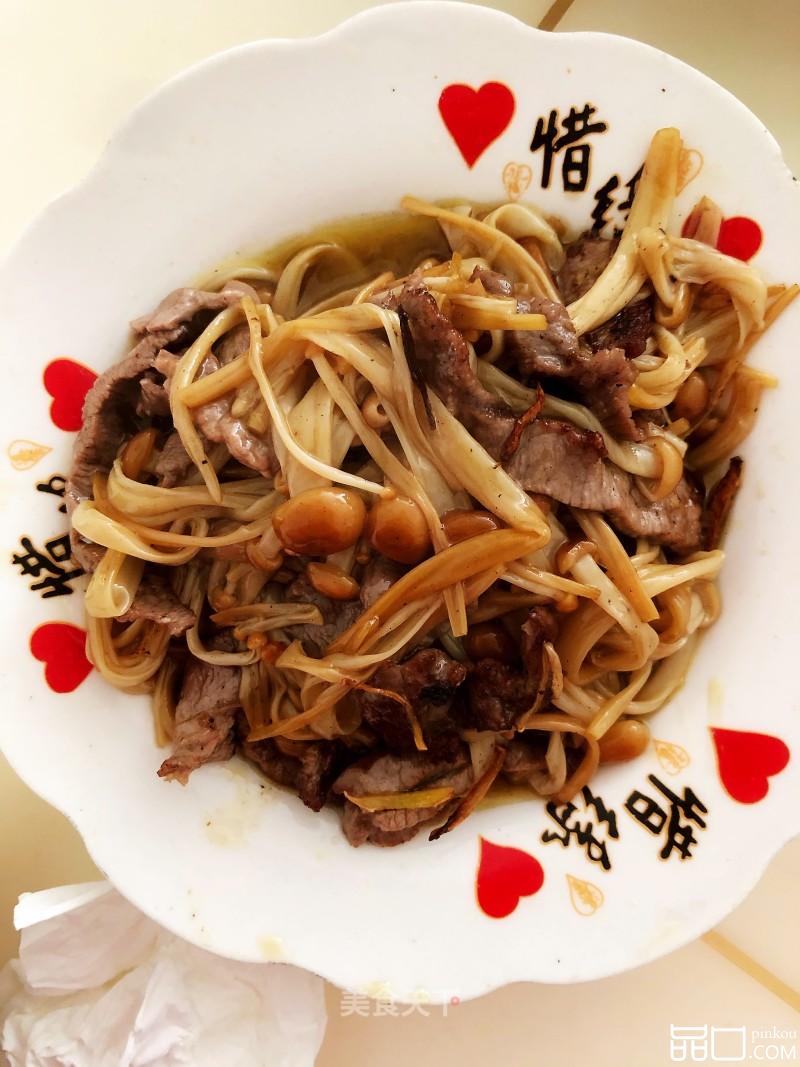 牛肉滑炒黄金菇