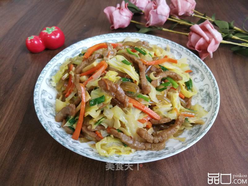 牛柳包菜炒粉丝
