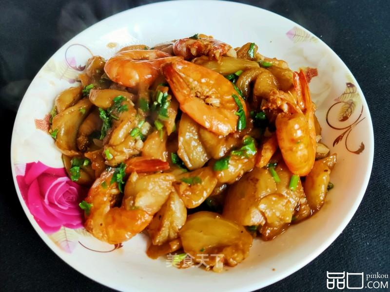 青虾炒茄子