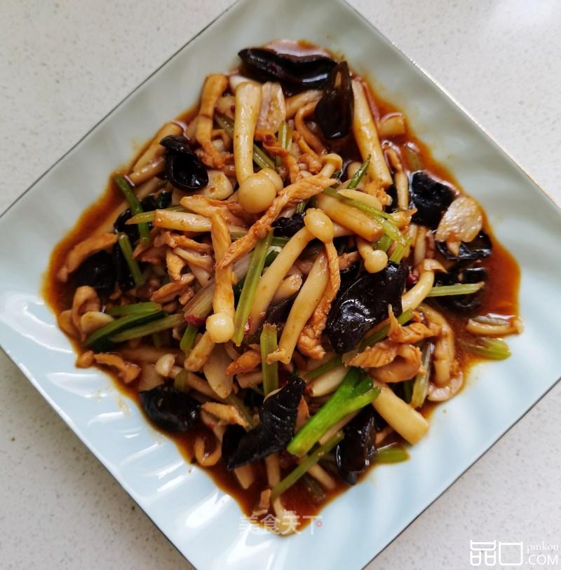 白玉菇炒肉丝