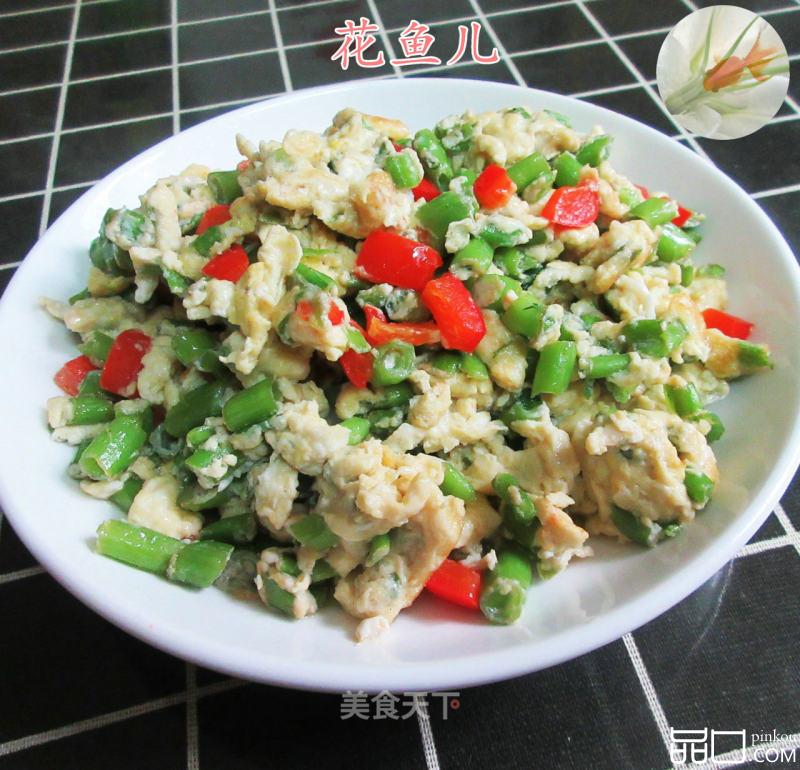 空心菜梗炒鸡蛋
