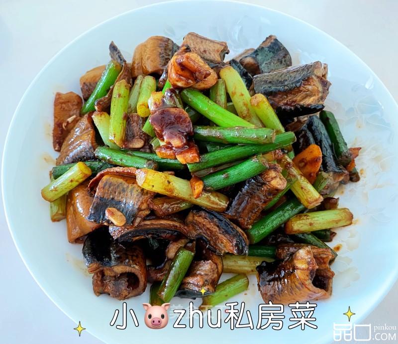 鳝鱼烧蒜苗