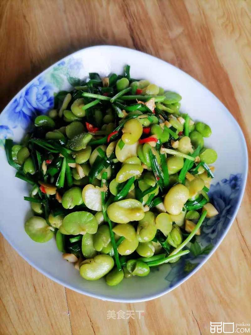 韭菜炒蚕豆