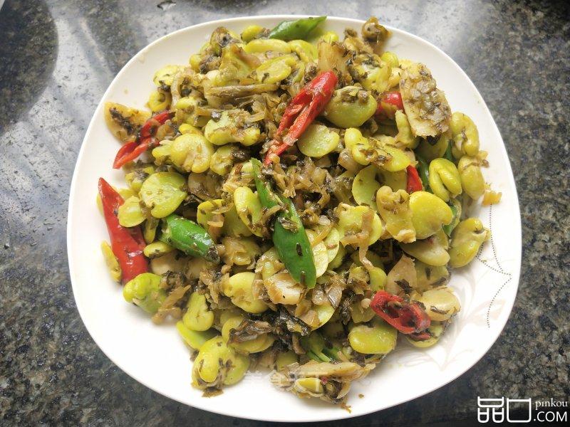 糟菜炒蚕豆