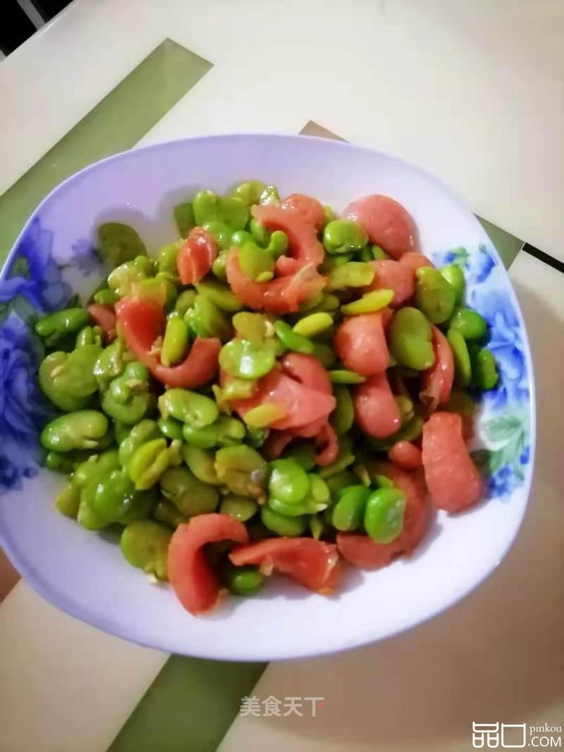 蚕豆炒热狗肠