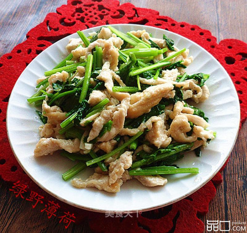 香菜炒鸡丝