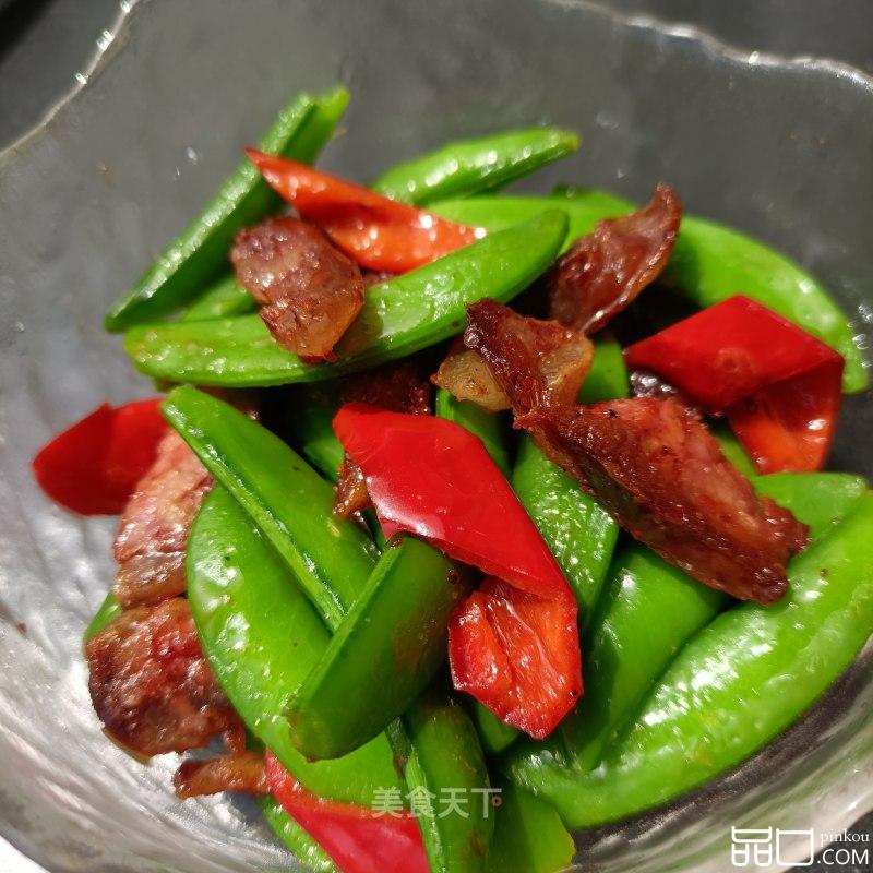麻辣肠炒甜豆