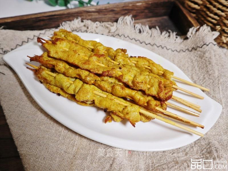 自制咖喱里脊串❗️做法简单，肉质鲜嫩又入味❗️