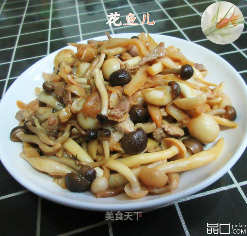 肉丝笋丝炒双菇