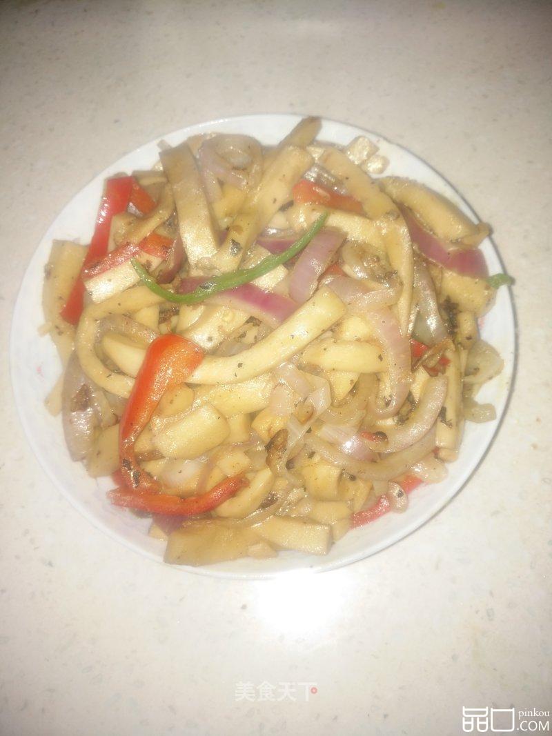杏鲍菇炒千叶豆腐