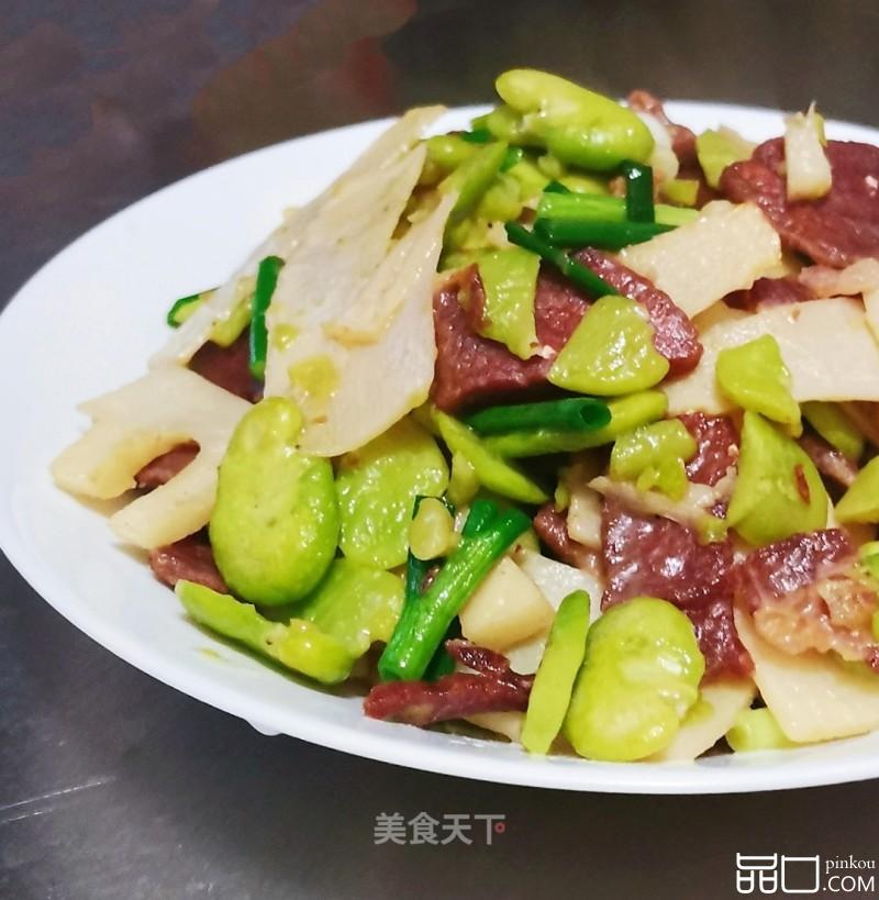 蚕豆春笋炒咸肉