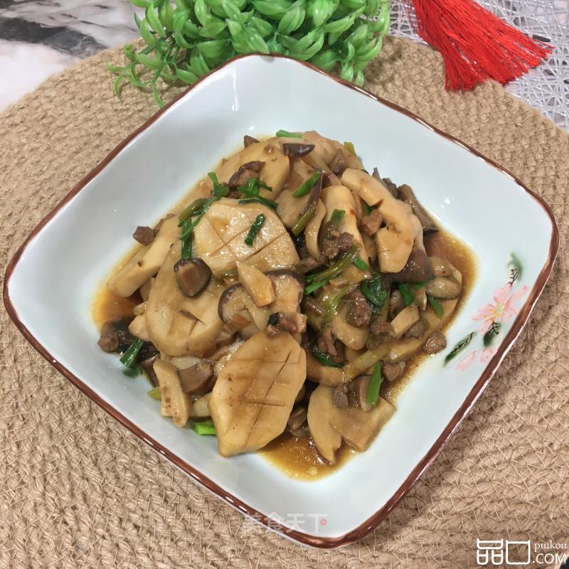香菇肉末烧杏鲍菇