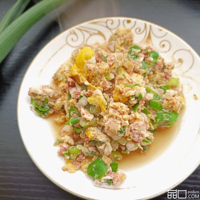 春葱鸡蛋炒蜢子虾酱