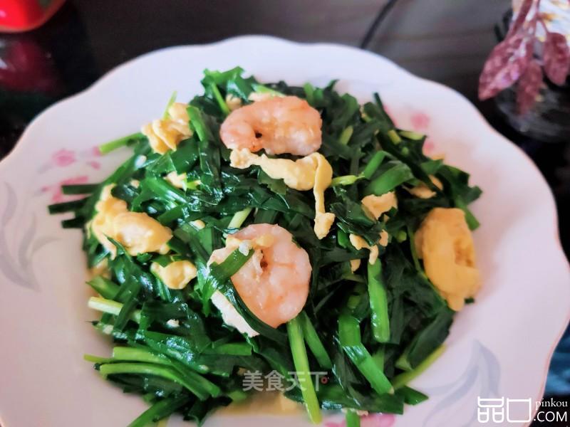 鸡蛋虾仁炒韭菜