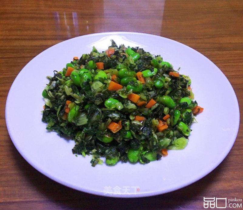 胡萝卜毛豆炒腌菜