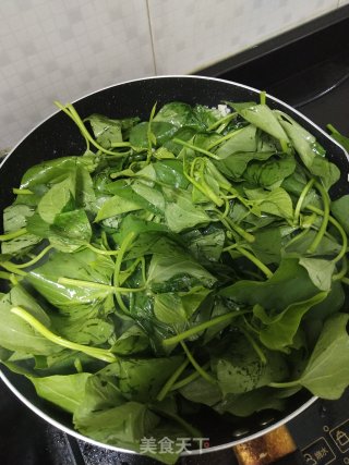 超级简单的家常菜蒜蓉炒番薯叶步骤3