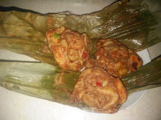 粽叶包鸡步骤8