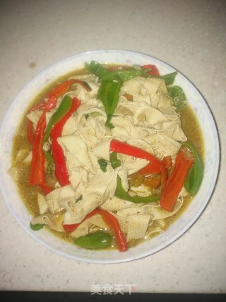 双椒烧豆皮步骤12