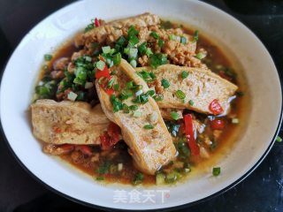 肉末香煎豆腐步骤8