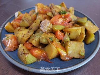紫茄子炒西红柿步骤7