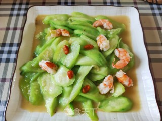 虾仁烩丝瓜步骤12